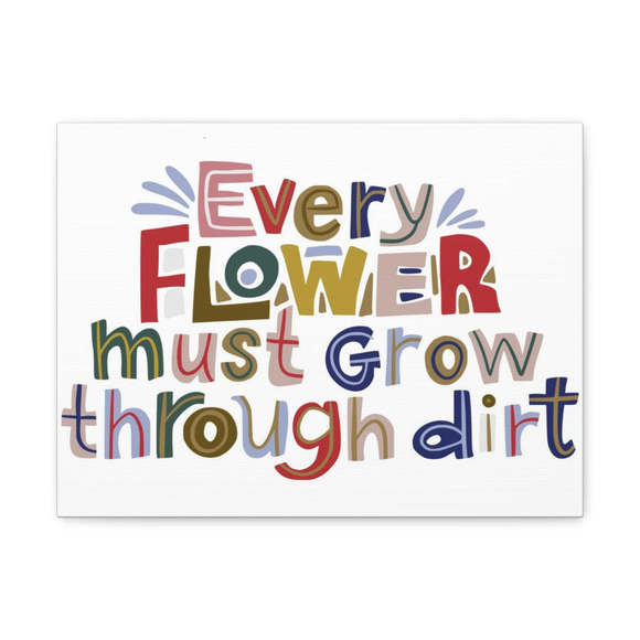 Inspirational Wall Art Flower Grow Through Dirt Motivation Wall Decor for Home O